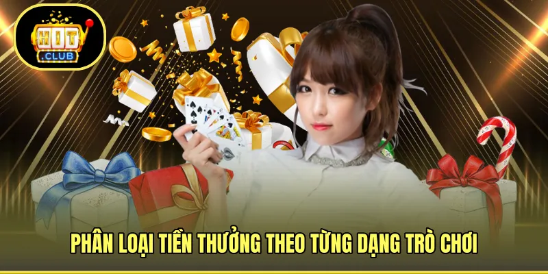 Phân loại tiền thưởng theo từng dạng trò chơi 